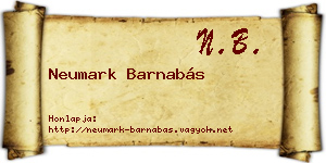 Neumark Barnabás névjegykártya